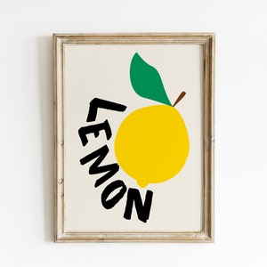 Aesthetic Kitchen Wall Art, Lemon Girl Gift, Lemon Poster, Kitchen Print, Kitchen Poster, Large Wall Art, Digital Wall Art Print image 3