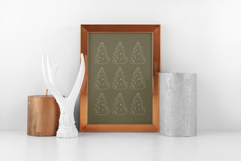 christmas tree art christmas print holiday home decor christmas wall art neutral christmas decor printable wall art image 9