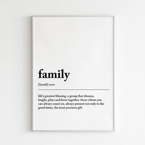 Printable Wall Art, Family Definition Print, Wall Art Prints, Instant Download, Quote Prints, Minimalist Print, Modern Art, Family Art, Art