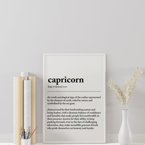 CAPRICORN DEFINITION PRINT Wall Art Print Capricorn Print Gift For Capricorn Zodiac Star Sign Astrology Art image 9