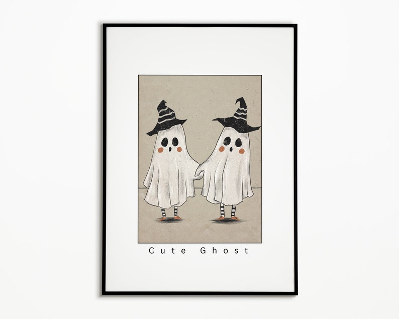 halloween decor cute ghost halloween printable wall art vintage halloween poster large wall art digital print image 8