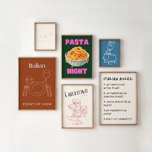 Italian Kitchen Art Prints: Food & Drink Decor Set (Digital Download)