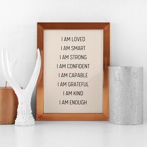 affirmations wall art gender neutral nursery decor boho kids room decor inspirational girls room decor printable art image 3