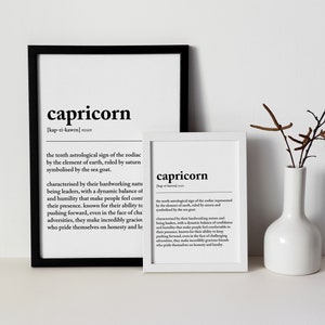 CAPRICORN DEFINITION PRINT Wall Art Print Capricorn Print Gift For Capricorn Zodiac Star Sign Astrology Art image 3