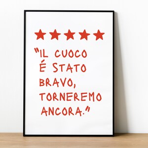 italian chef wall art funny review poster italian cuisine decor italian quote wall art kitchen decor digital download image 5
