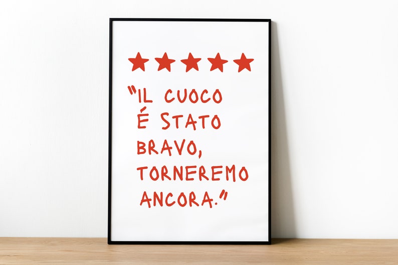 italian chef wall art funny review poster italian cuisine decor italian quote wall art kitchen decor digital download image 5