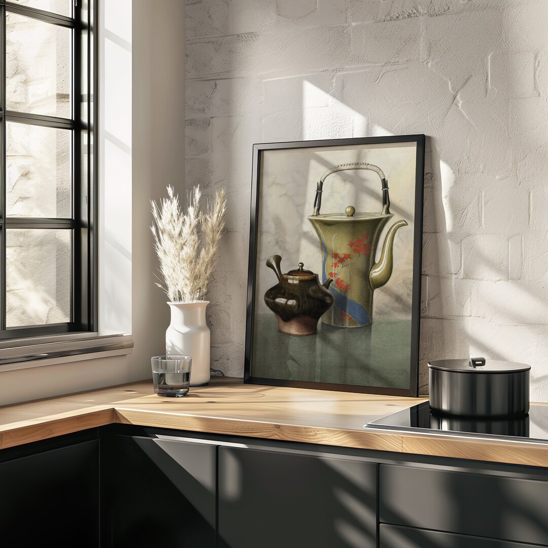 Vintage Teapot and Kettle Art Print – Classic Kitchen Wall Decor for ...