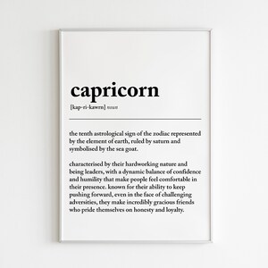 CAPRICORN DEFINITION PRINT Wall Art Print Capricorn Print Gift For Capricorn Zodiac Star Sign Astrology Art image 5