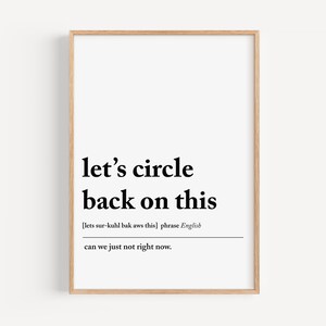 Let's Circle Back On This Funny Office Print (Digital Download)