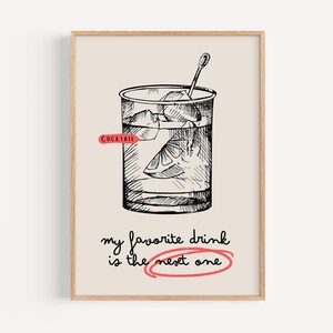 cocktail print | bar cart wall art | trendy bar cart wall art | alcohol print | boho bar art print | bar cart accessories | printable art