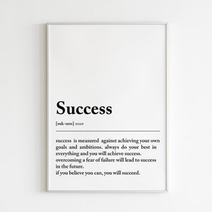 Success Definition Print: Inspirational Office Decor (Digital Download)