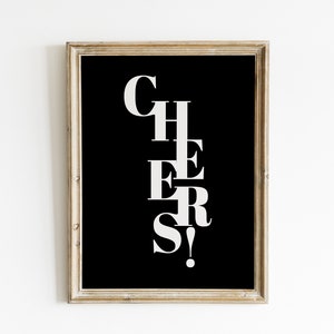 bar cart print | bar cart decor | bar cart accessories | cheers print | bar art | trendy wall art |  printable wall art