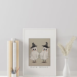 halloween decor cute ghost halloween printable wall art vintage halloween poster large wall art digital print image 5