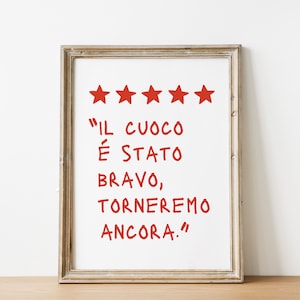 italian chef wall art funny review poster italian cuisine decor italian quote wall art kitchen decor digital download image 10