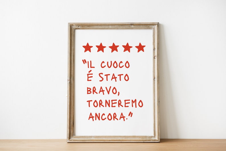 italian chef wall art funny review poster italian cuisine decor italian quote wall art kitchen decor digital download image 10