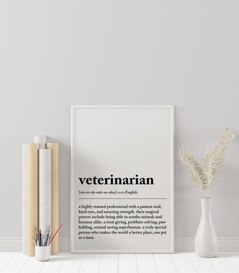 Veterinarian Definition Print Veterinarian Gift Veterinarian Grad Gift