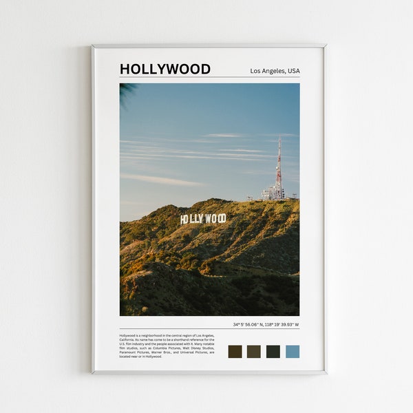 Hollywood Print, Hollywood Wall Art, Hollywood Poster, Hollywood Photo, Hollywood Poster Print, Hollywood Wall Decor, Los Angeles Poster