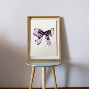 purple bow art poster, coquette room decor, purple girly wall art, balletcore digital print, aesthetic decor, digital print image 5