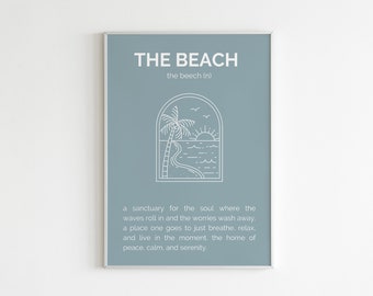 beach house decor | beach house sign | beach definition print | gift for beach house | blue beach art print | digital print