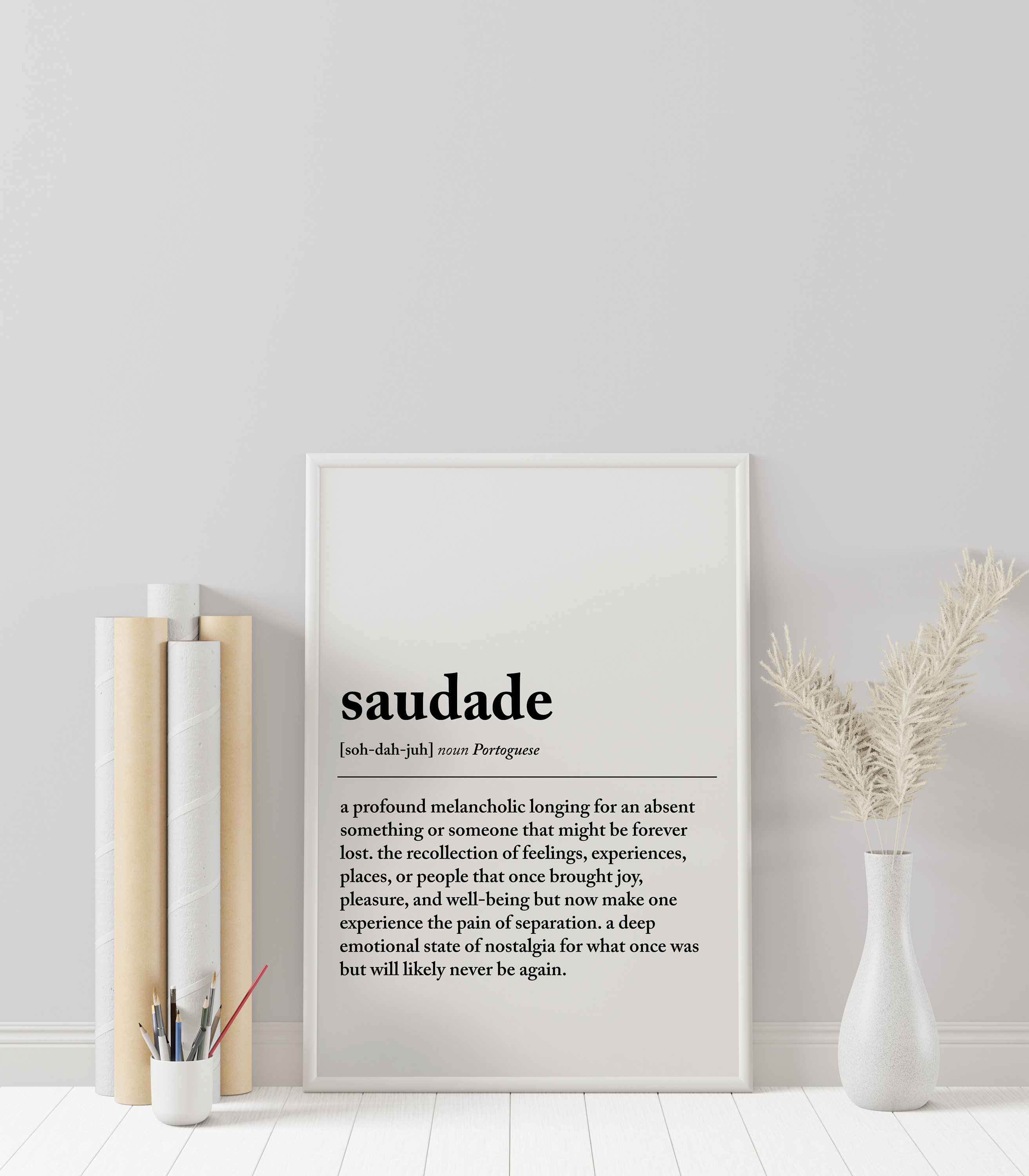 Saudade Definition Wall Art Printable Wall Decor (Instant Download) 