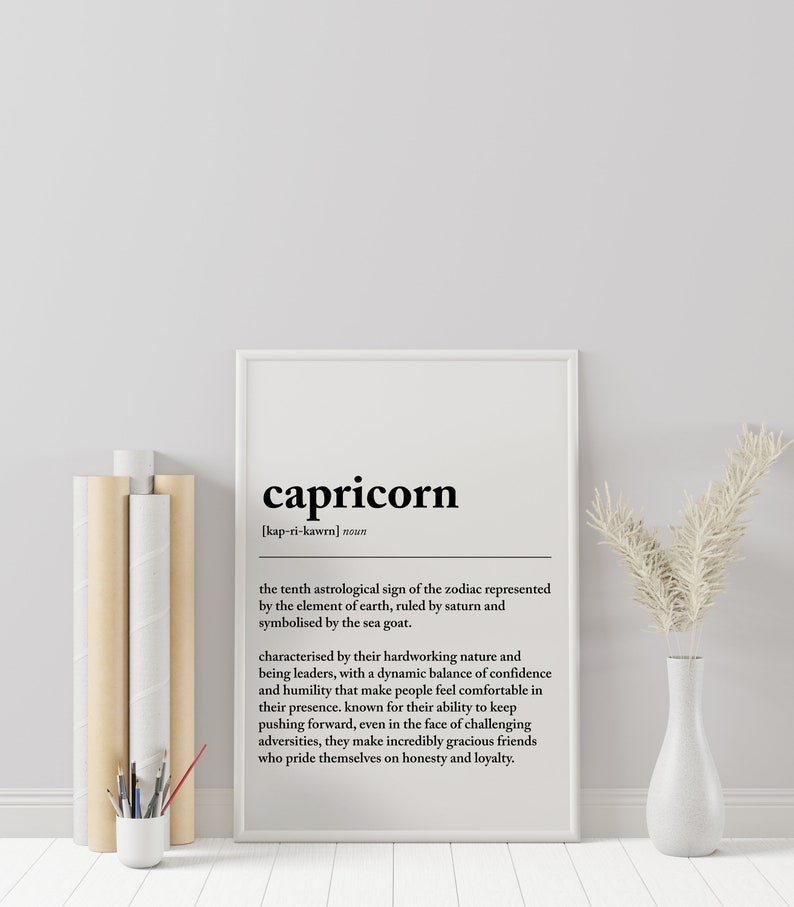 CAPRICORN DEFINITION PRINT Wall Art Print Capricorn Print Gift for