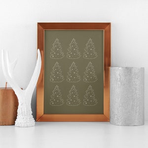 christmas tree art christmas print holiday home decor christmas wall art neutral christmas decor printable wall art image 2