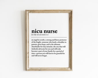 nicu nurse definition print | nurse grad gift | neonatal nurse gift | icu nurse gift | gift for nurse | nurse wall art | digital download