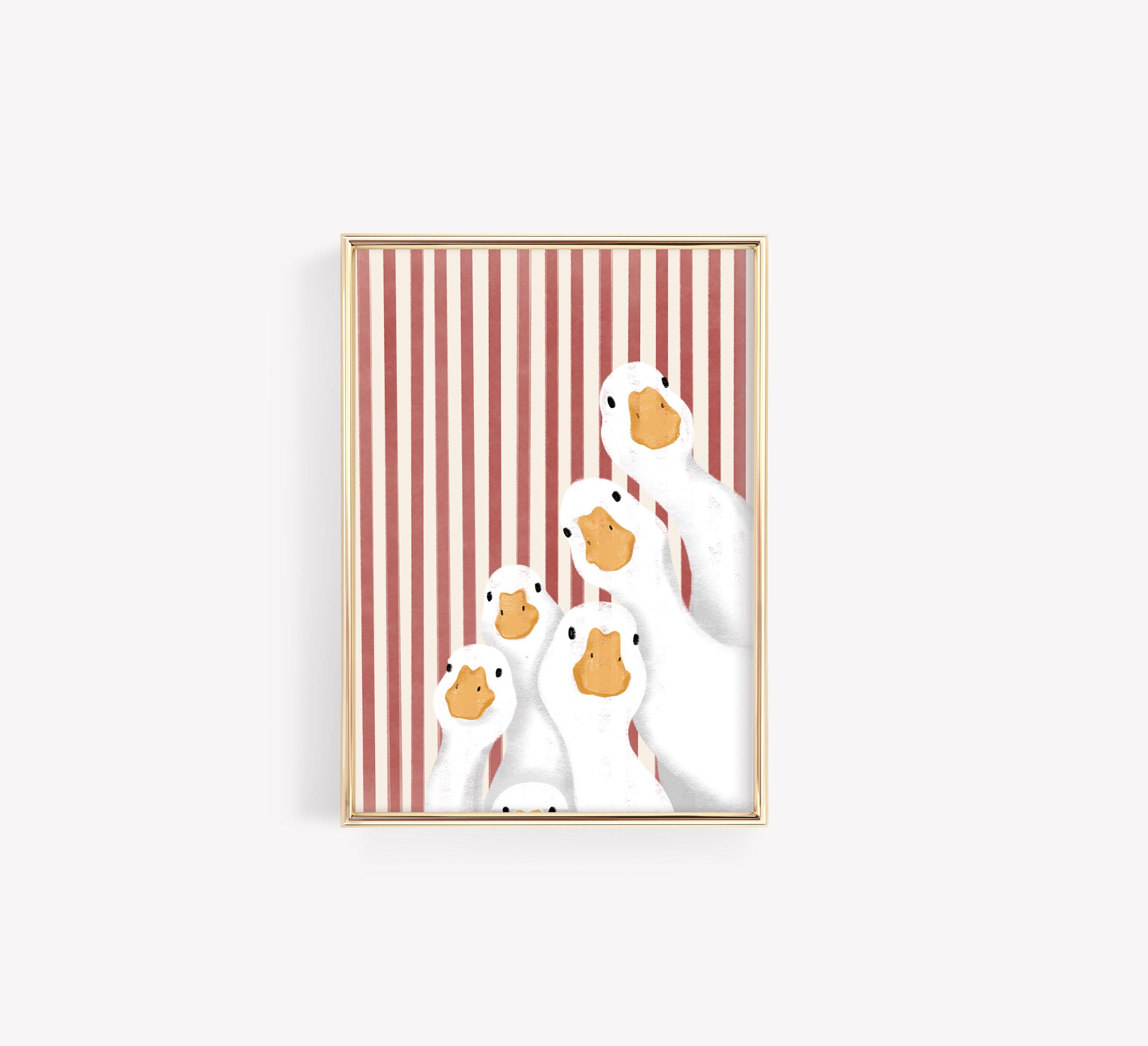 Goose Bathroom Wall Art Set, Funny Printable Duck Prints for Kids ...