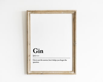 essay Tenslotte heilige Gin Definition Print Gin Bar Print Gin Wall Art Gin - Etsy