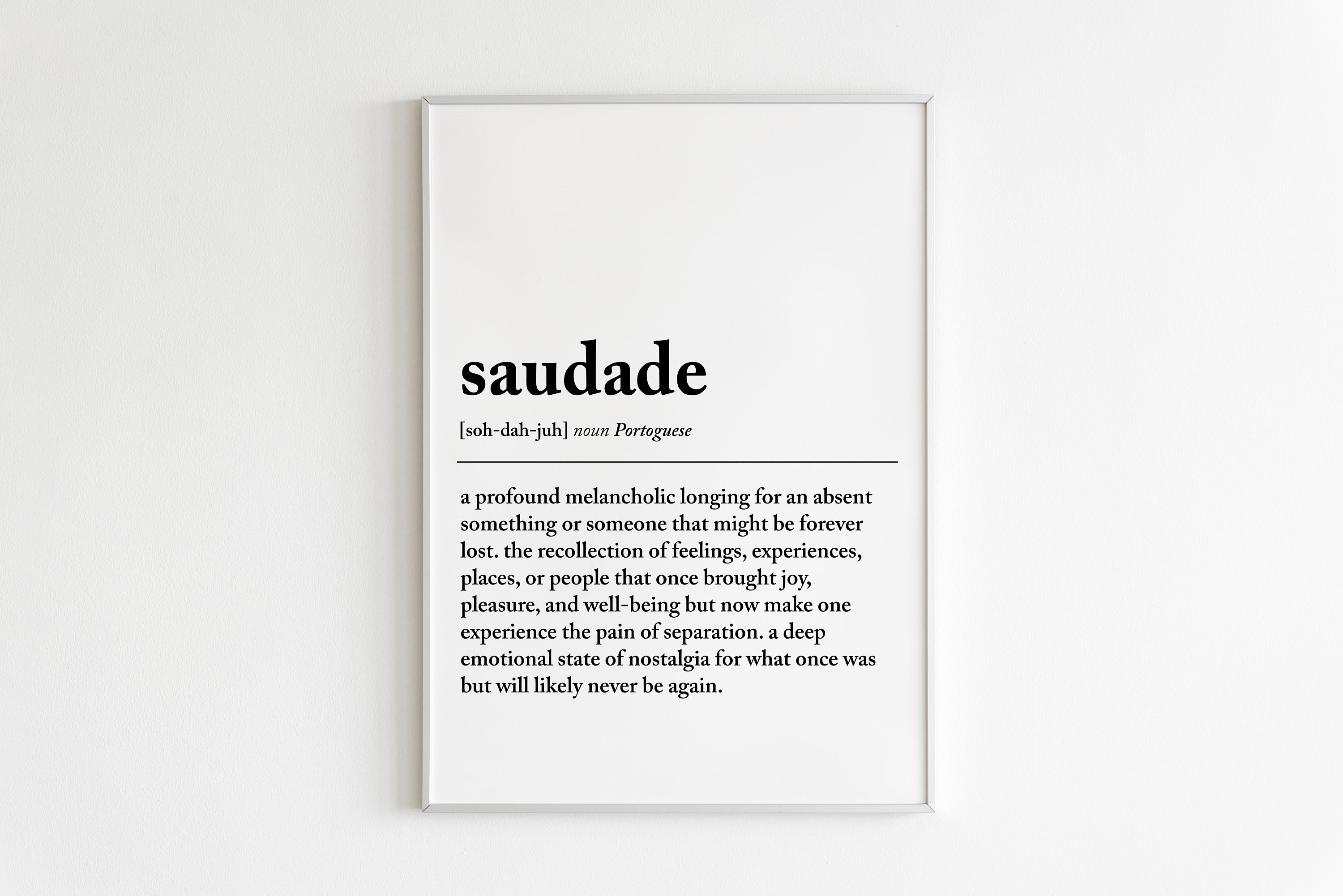 Saudade Definition Print Portuguese Home Decor Portuguese 