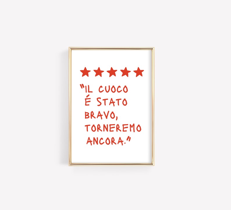 italian chef wall art funny review poster italian cuisine decor italian quote wall art kitchen decor digital download image 6