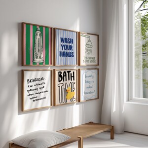 Funny Bathroom Art Prints Set: Modern Farmhouse Decor (digital Download ...