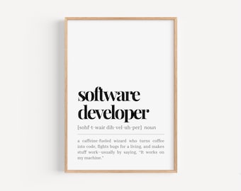 Definizione di sviluppatore di software Stampa: regalo divertente per programmatori (download digitale)