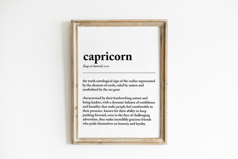 CAPRICORN DEFINITION PRINT Wall Art Print Capricorn Print Gift For Capricorn Zodiac Star Sign Astrology Art image 6