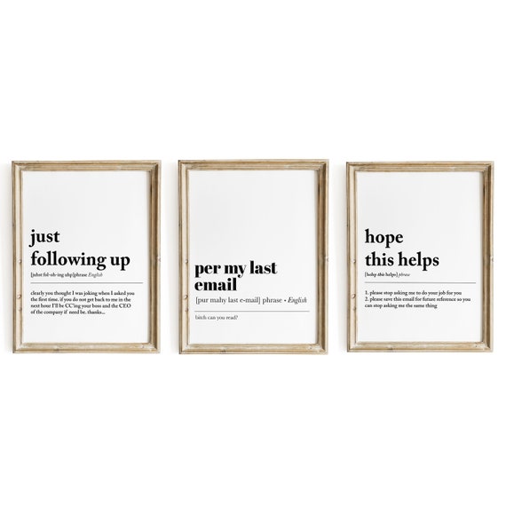 Home Office Decor 3 PRINTABLES Office Wall Art Funny - Etsy