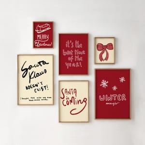 Christmas Wall Art Set: Santa, Winter Magic Prints (Digital Download)