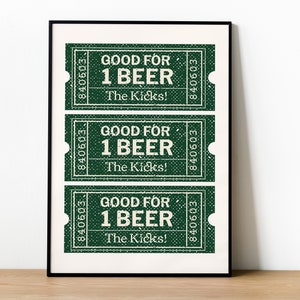 Green Ticket Wall Art St. Patrick's Decor Beer Wall Art Bar Cart Wall Decor Trendy Wall Art Cheers Print Digital Download image 5