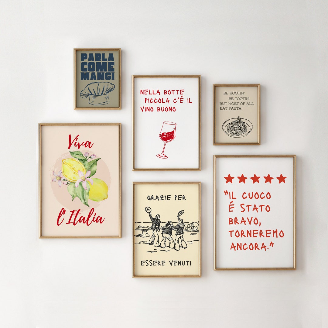 Funny Italian Food Wall Art 6 Printables Pasta Wall Art Perfect Gift