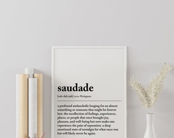 Saudade Definition Print Portuguese Home Decor Portuguese 