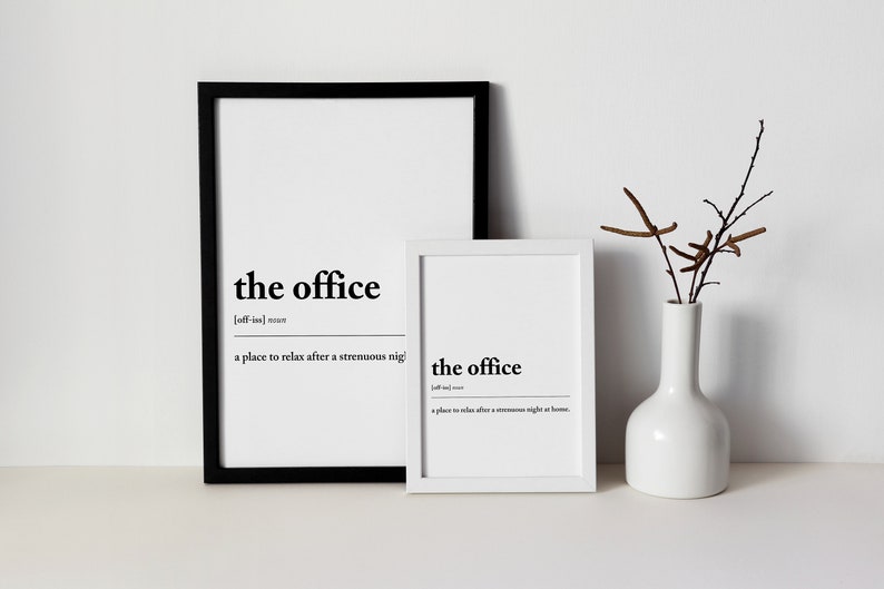 The Office Definition Wall Art Funny Office Quote Printable, Minimalist