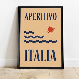 Wandbild italienisch | aperitivo italia | Barwagen Dekor | Wohnzimmer Wandkunst | minimalistische Wohnkultur | digitaler Download | italienisches Geschenk