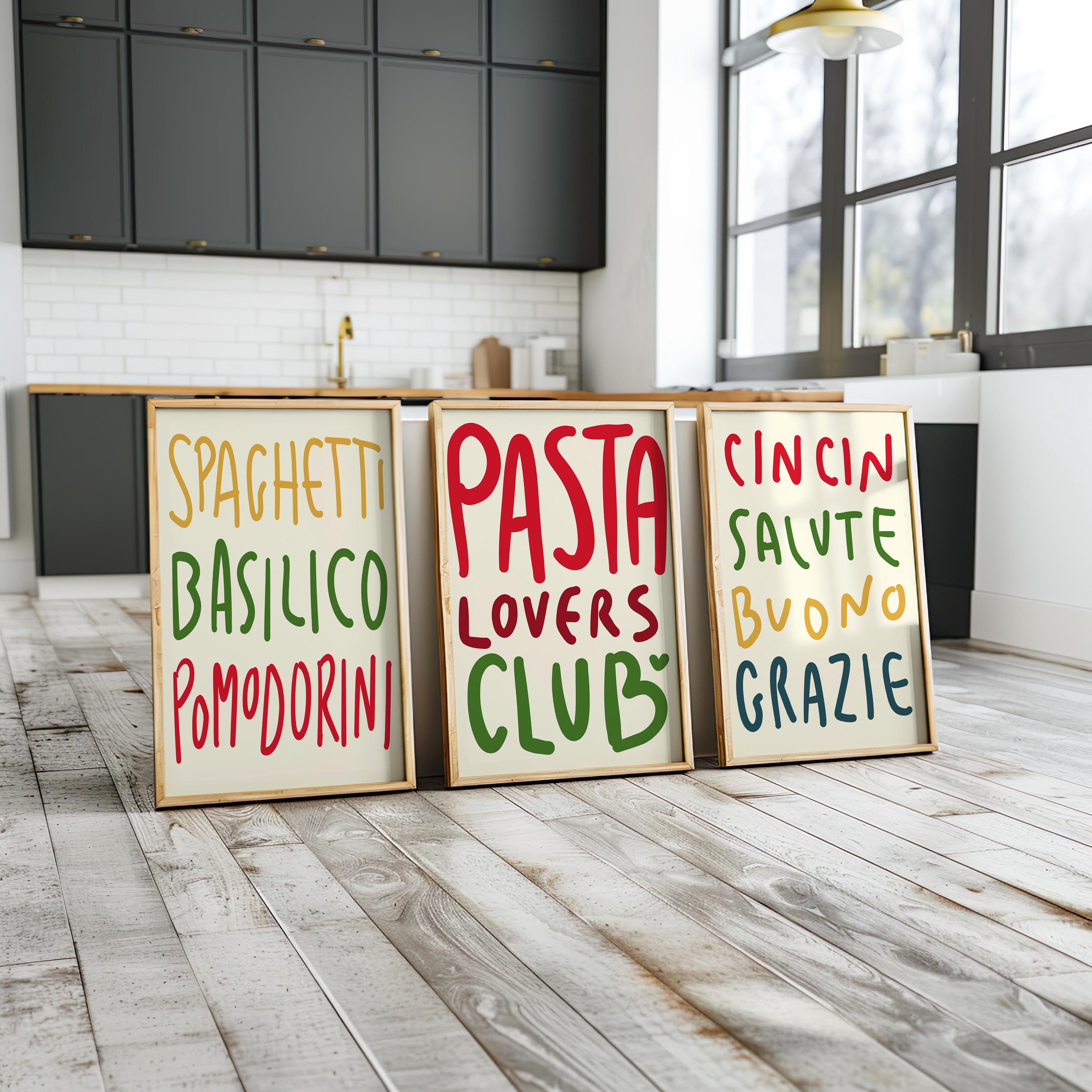 italian kitchen wall decor | kitchen wall art set of... Italian Kitchen Wall Art Prints: Foodie Gallery Set (digital Download ...