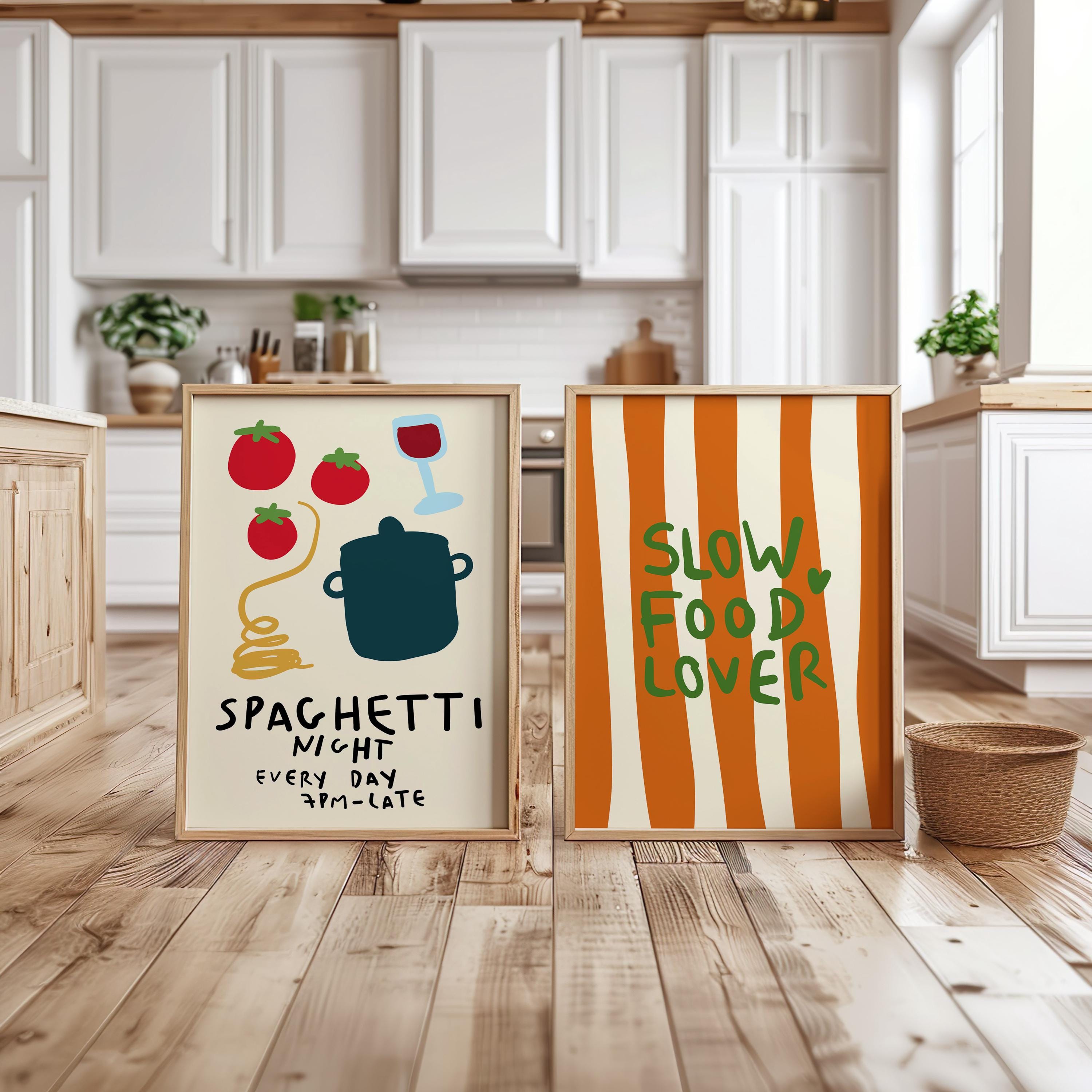 italian kitchen wall decor | kitchen wall art set of... Italian Kitchen Wall Art Prints: Foodie Gallery Set (digital Download ...