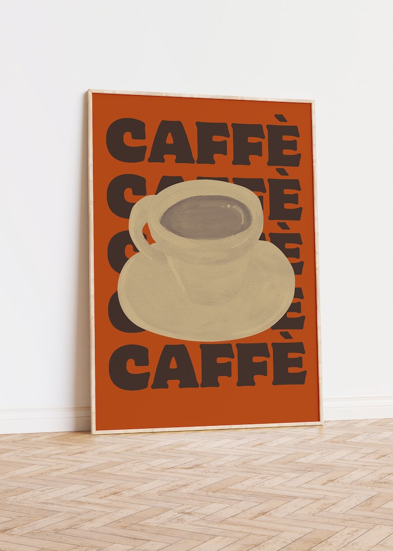 Coffee Bar Sign Printable, Italian Coffee Poster, Kitchen Decor Wall