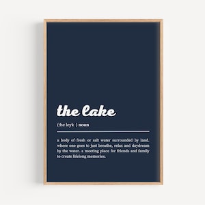 Lake Definition Print: Lake House Decor, Home Wall Art (Digital Download)