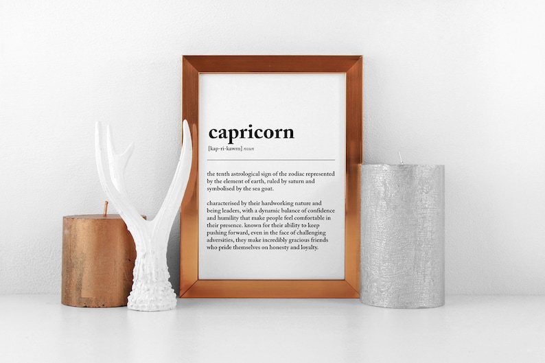 CAPRICORN DEFINITION PRINT Wall Art Print Capricorn Print Gift For Capricorn Zodiac Star Sign Astrology Art image 2