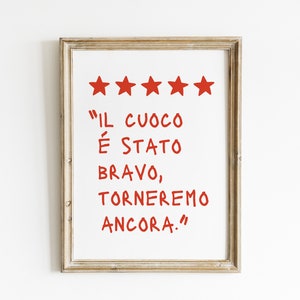 italian chef wall art funny review poster italian cuisine decor italian quote wall art kitchen decor digital download image 7