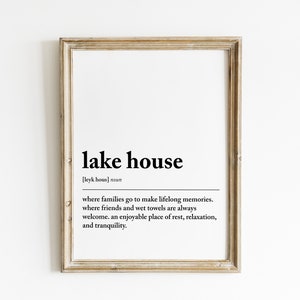 lake house definition print | lake house gift | lake house decor | printable wall art for lake house | home wall art | digital download