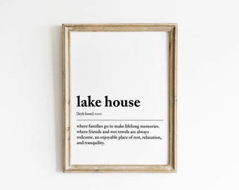 lake house definition print | lake house gift | lake house decor | printable wall art for lake house | home wall art | digital download