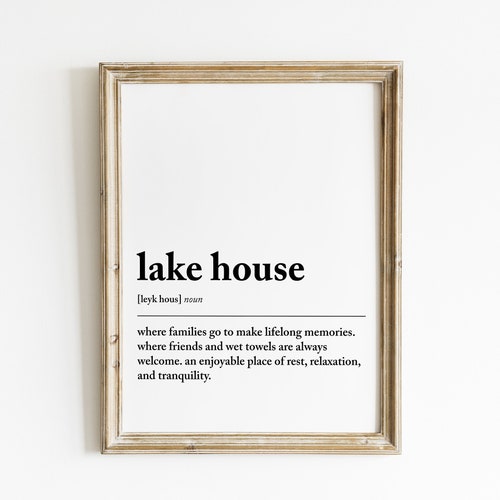 Lake Definition Print Lake House Gift Lake House Decor Etsy Canada
